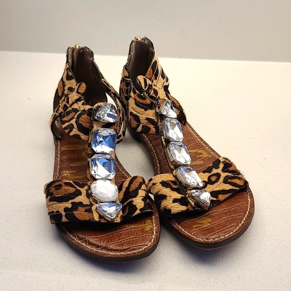 SAM Edelman leather sandals animal print  US 7